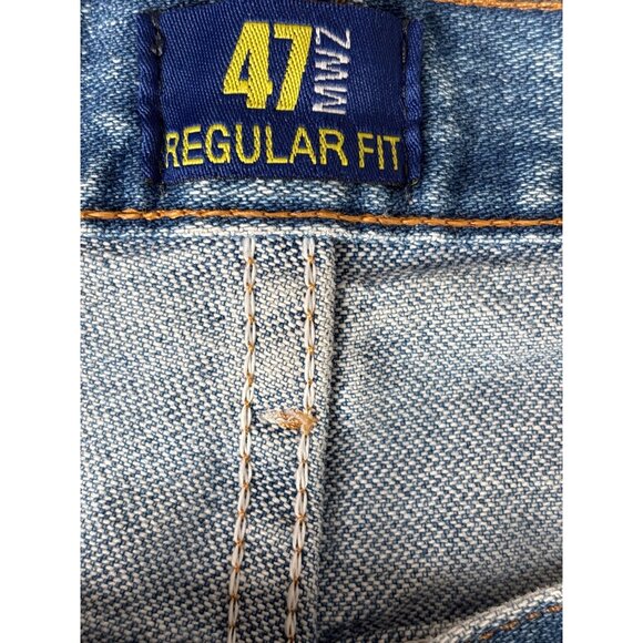 Wrangler 47MWZ Men's Light Wash Straight Leg Jeans Size 36 - Picture 5 of 10